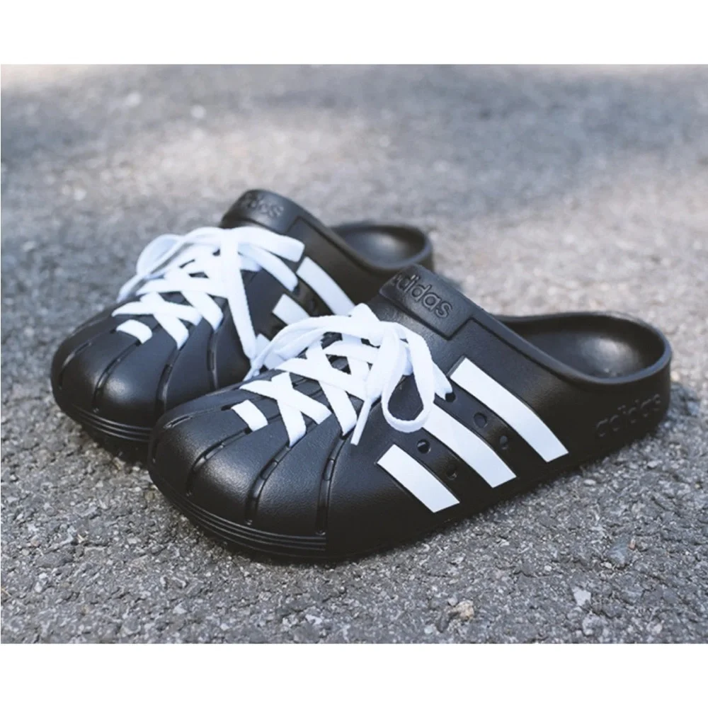 Adidas Adilette Clogs Aqua Water Slide Sandals Black White
